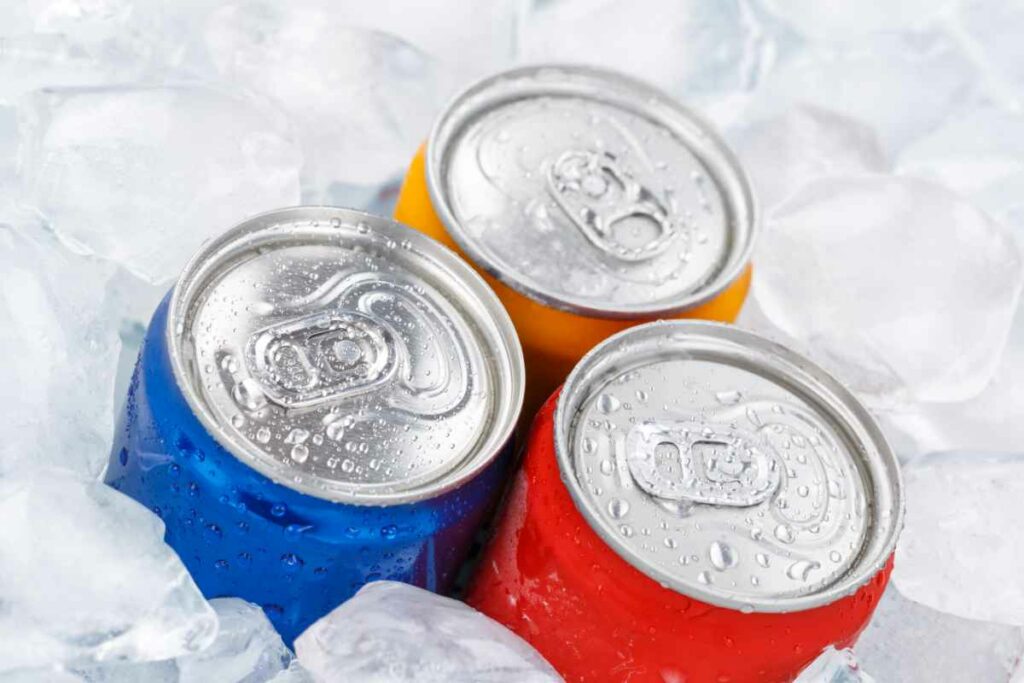 Cannabis drinks in an iced cooler for the summer