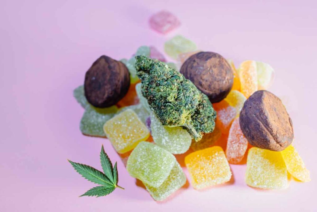 Cannabis flower, gummies, and brownies.